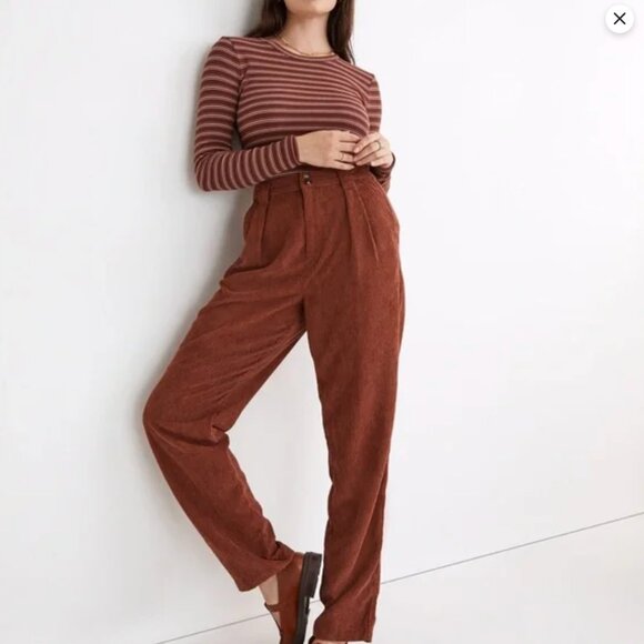 NWOT Corduroy High-Rise Tapered Pants (size 6) - Picture 2 of 6